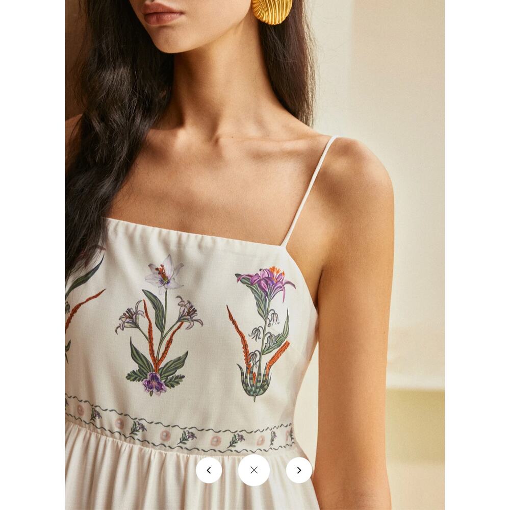 NWT Commense Backless Pleated Floral Dress Sz L - Picture 4 of 6